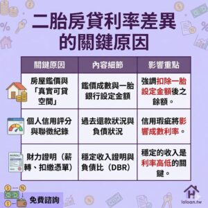 二胎房貸利率差異的關鍵原因